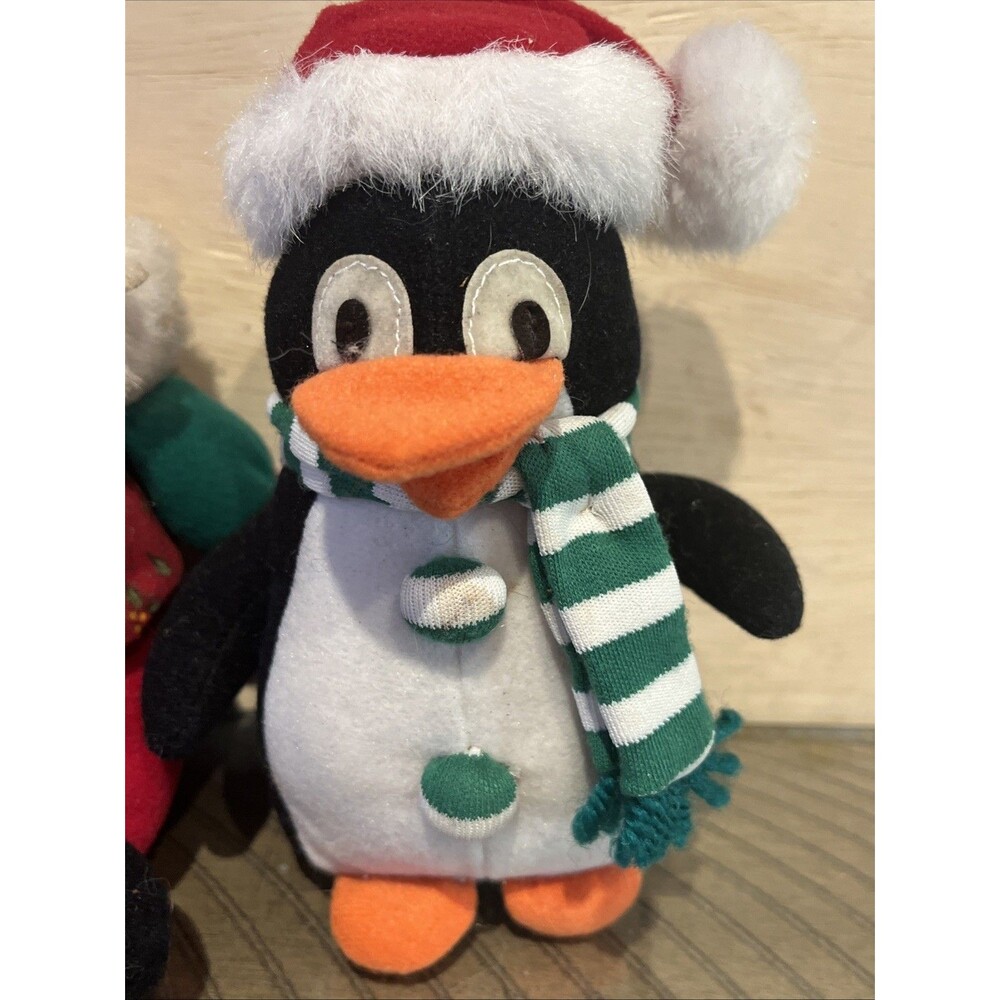 Stuffins SANTA CLAUS REindeer penguin rudolph christmas holiday 5" PLUSH 1990s - Picture 2 of 9